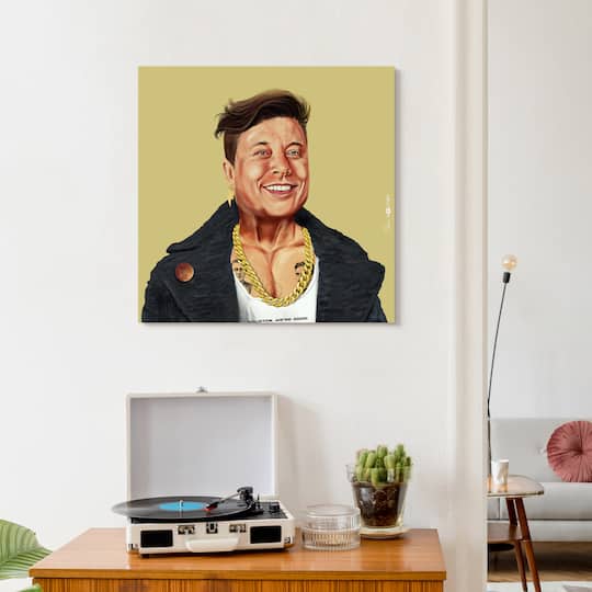 Empire Art Direct Hipstory™ 24" x 24" Hip Elon Frameless Free Floating Printed Tempered Glass Wall Art